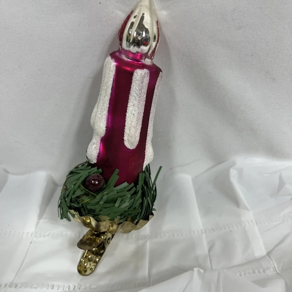 Purple And White‎ Clip-On Candle Ornament